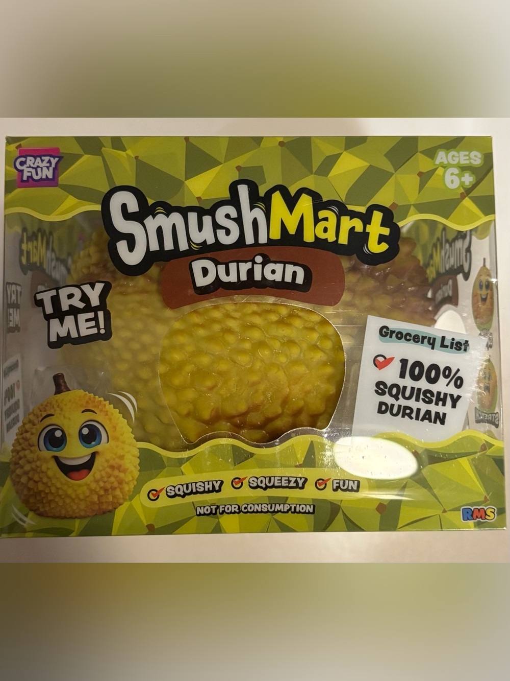 Crazy Fun SmushMart Durian Squishy 💚 Jumbo RMS NIB RARE
